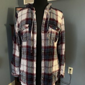 Maurice’s XL flannel hoodie plaid shirt